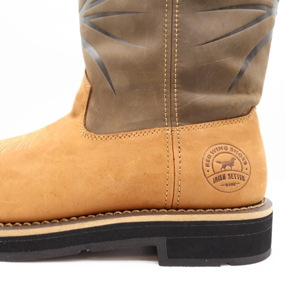 Irish Setter Walker Pull-On Work Boots Mens 12 Brown Leather Soft Toe 83937 NEW